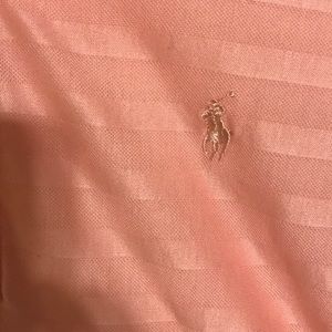 Unisex Pink Strip Ralph Lauren Golf Shirt